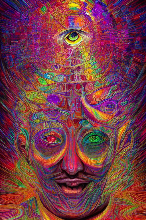 the mind on lsd, 4 k award winning alex grey, artstation 