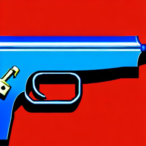 gun with a blue crown logo 