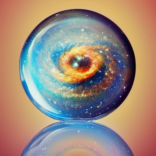 the galaxies and planets trapped inside a glass bottle 