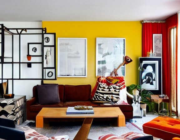 apartment designed by nate berkus, retro 7 0 s colors 