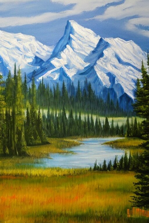 bob ross painting of alberta canada 