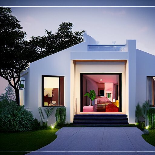 mini modern house inside a crystal ball octane render hyperdetailed, house and home, home and garden, 