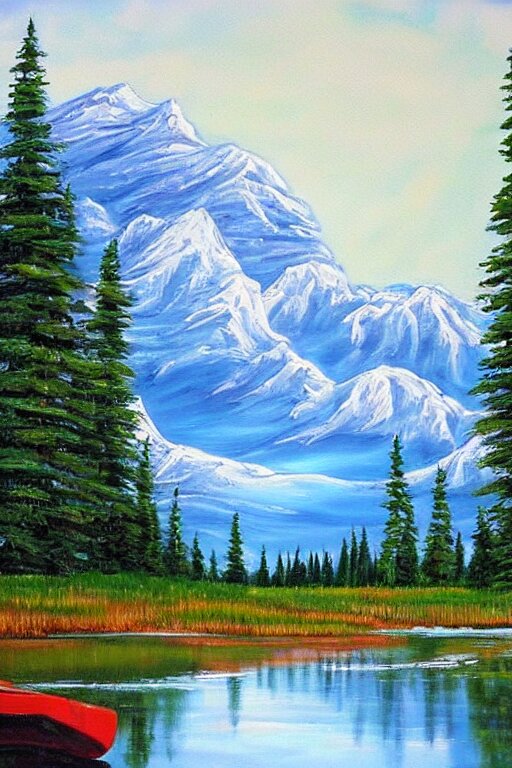 bob ross painting of alberta canada 