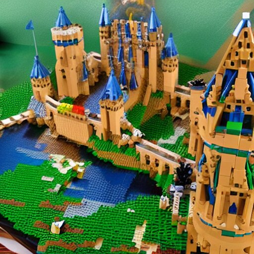 LEGO castle, celestia, eden, river, fantasy artwork, award winning, very very very very very very very beautiful scenery, artstation