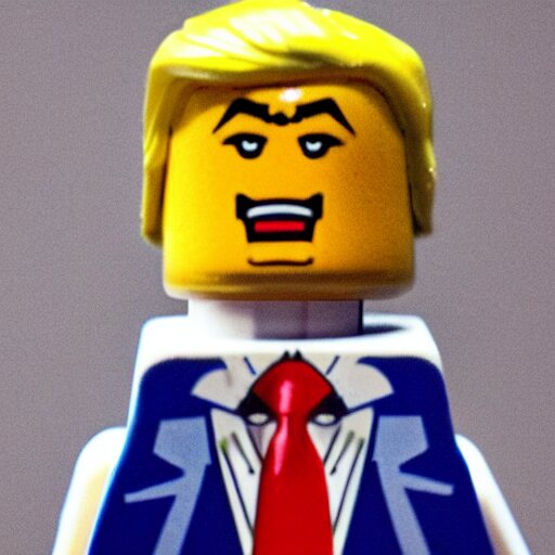 lego minifig of donald trump looking angry 