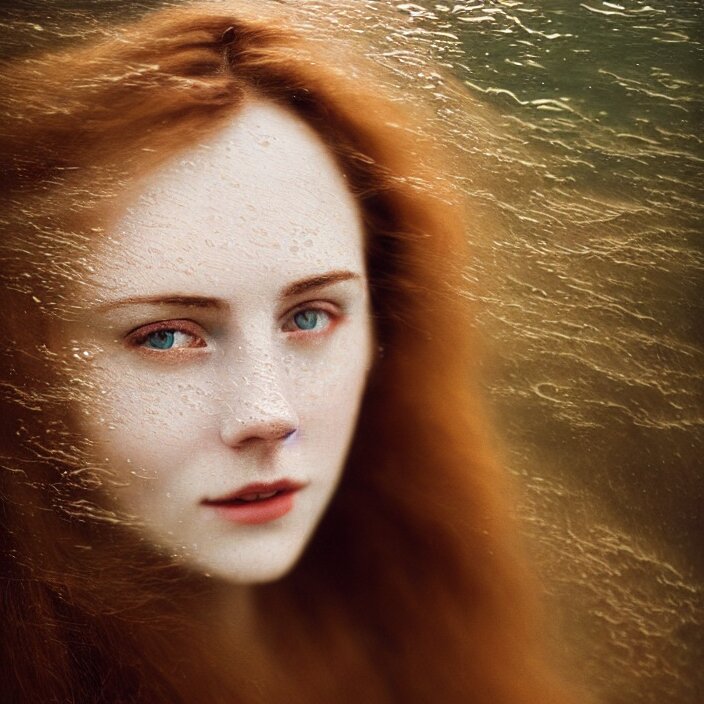 Kodak Portra 400, 8K,ARTSTATION, Caroline Gariba, soft light, volumetric lighting, highly detailed, britt marling style 3/4 ,  extreme Close-up portrait photography of a beautiful woman how pre-Raphaelites,inspired by Ophelia paint, the face emerges from water of Pamukkale, underwater face, hair are intricate with highly detailed realistic beautiful flowers , Realistic, Refined, Highly Detailed, interstellar outdoor soft pastel lighting colors scheme, outdoor fine art photography, Hyper realistic, photo realistic