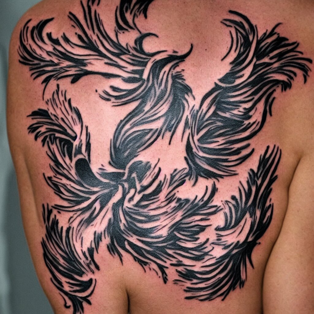 phoenix tattoo, minimalistic