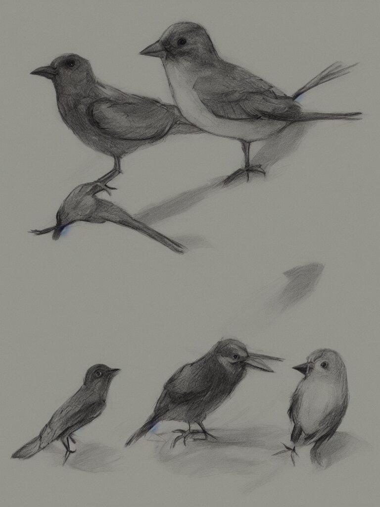 bird and boy sketches by concept artists, blunt borders, rule of thirds, whimsical, light and shadow, backlighting 