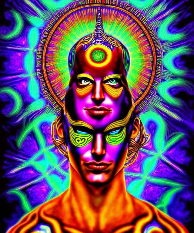 psychedelic dmt deity fantasy art superhero digital painting photorealistic 