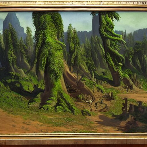 world of halo 2, beautiful extremely detailed landscape oil on canvas in the style of 1 9 th century hudson river school of art 