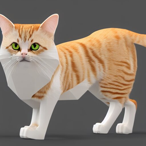 low polygon render of a cat on a white background, isometric 3 d, ultra hd 