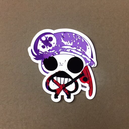 die cut sticker, tony chopper of one piece, splatter paint 