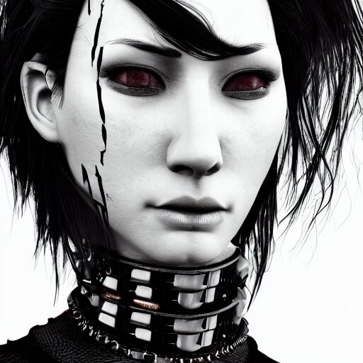 detailed realistic female character cyberpunk wearing thick steel collar around neck, realistic, art, beautiful, 4K, collar, choker, collar around neck, punk, artstation, detailed, female, woman, choker, cyberpunk, neon, punk, collar, choker, collar around neck, thick collar, choker around neck, wearing choker, wearing collar, face, beautiful,