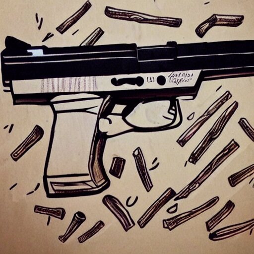 chipotle themed gun drawing