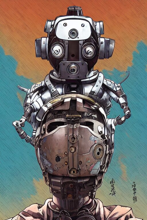 
robot ninja mask helmet bot borderland that looks like it is from Borderlands and by Feng Zhu and Loish and Laurie Greasley, Victo Ngai, Andreas Rocha, John Harris 
