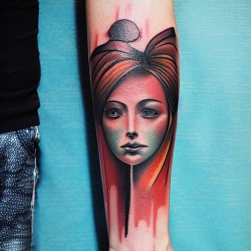 a tattoo inspired by the musical artist aurora aksnes, abstract, pritty. 