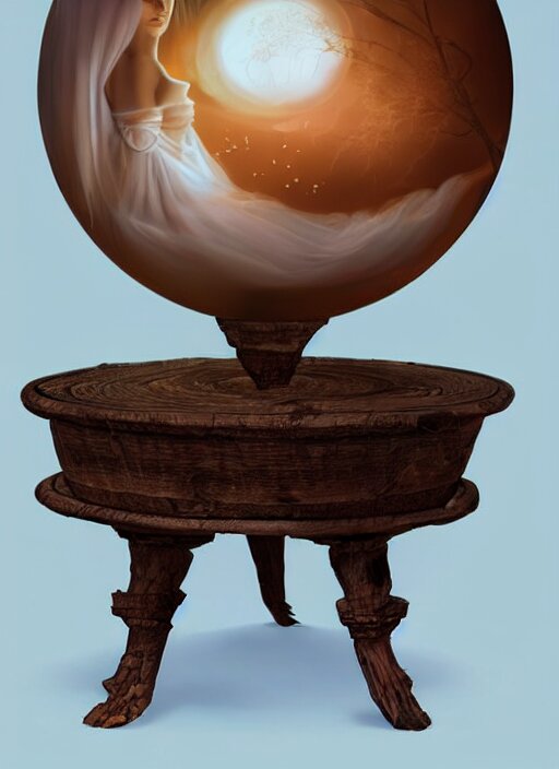 crystal ball on a wood stand with a beautiful dreamscape inside, studio product photography, centered, super highly detailed, professional digital painting, artstation, concept art, smooth, sharp focus, extreme illustration, unreal engine 5, photorealism, beautiful, cinematic, art by artgerm and rutkowski and alphonse mucha and loish and wlop 