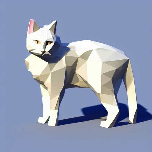 a low poly model of a cat