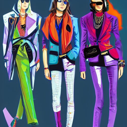 1970 cyberverse fashion, gucci catwalk, oil painting, digital art, ultradetailed, artstation