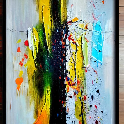 abstract art painting, light to dark, bold brush strokes and random paint splatters, acrylic on canvas 