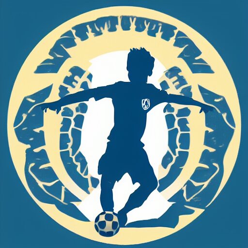 “ silhouette of a person logo, in the style of soccer ( football ) club logo, symmetrical, ai illustrator ” 