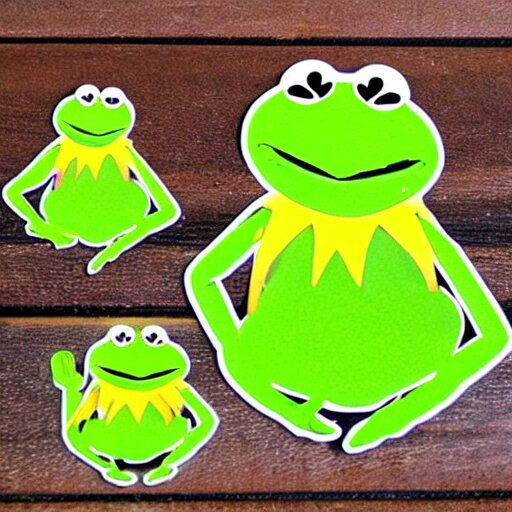 cute kermit the frog die cut stickers