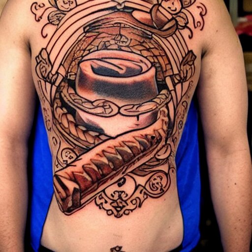 a tattoo of a single churro