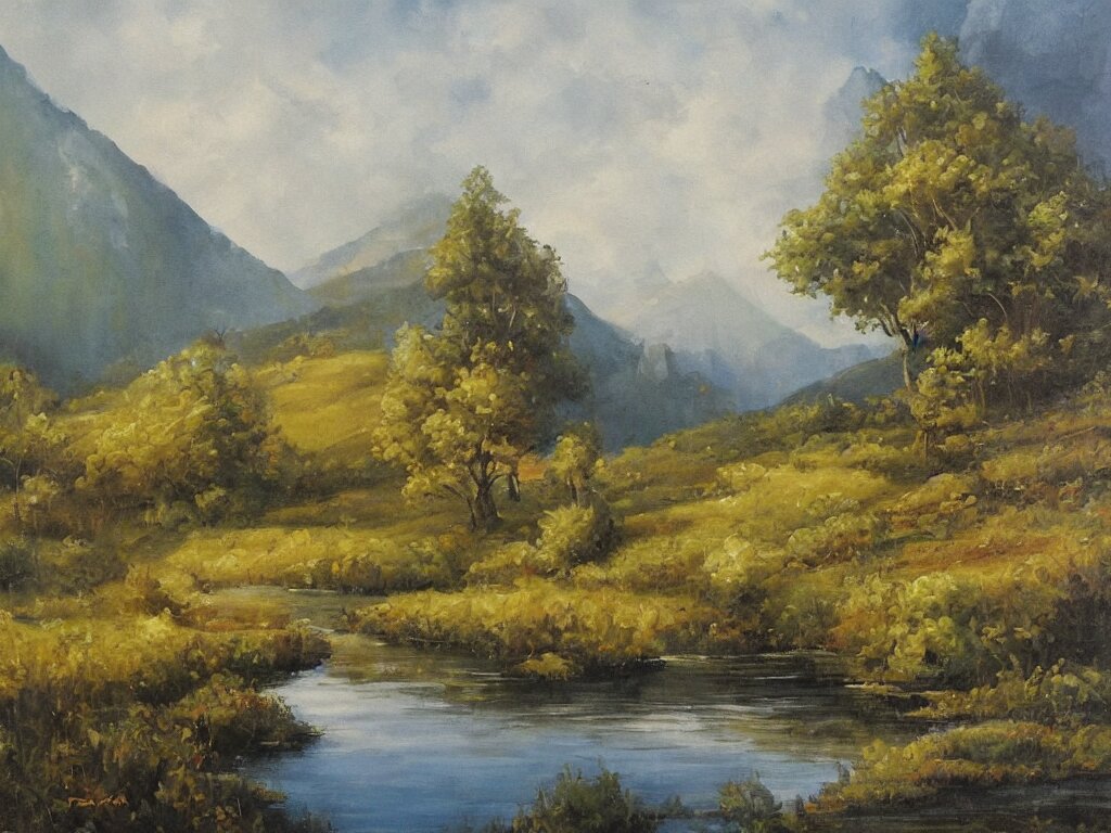 a beautiful landscape painting, trending on arstation 