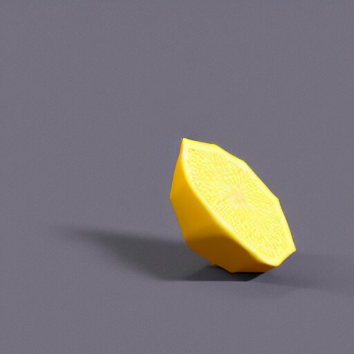 a render of a low polygon lemon, 