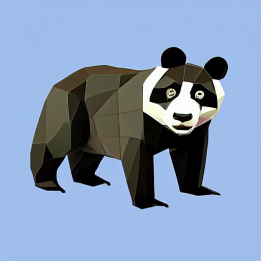 low poly isometric panda 