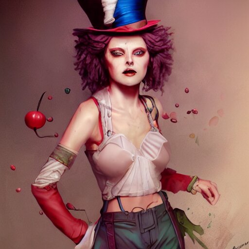 realistic, full body portrait, scantily dressed female mad hatter, by Jordan Grimmer and greg rutkowski, crisp lines and color,
