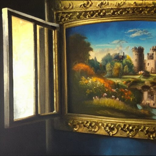 the most beautiful treasure within the castle's treasure room. oil on canvas. 