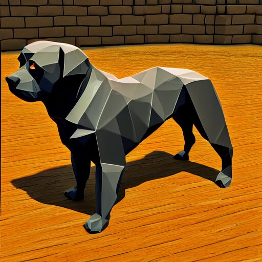 rottweiler 3 d low poly art 