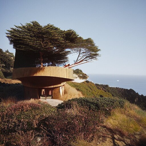 castle designed by renzo piano overlooking big sur. landscape design by andre le notre. fujinon premista 1 9 - 4 5 mm t 2. 9. portra 8 0 0. w 1 0 8 8 