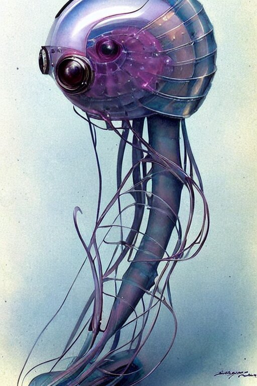 ( ( ( ( ( 1 9 5 0 s retro future robot android aluminum jelly fish. muted colors. ) ) ) ) ) by jean - baptiste monge!!!!!!!!!!!!!!!!!!!!!!!!!!!!!! 