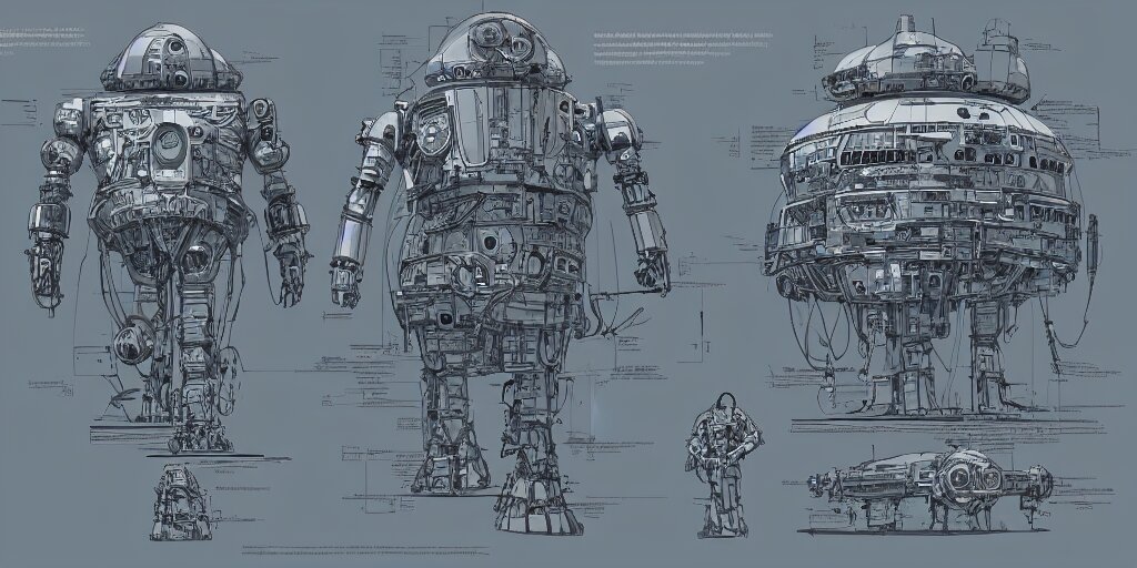 giant robot, bulbous!!! biomechanical mri machine millennium falcon space - station massive piping nuclear reactor submarine maschinen krieger, character sheet, concept design, contrast, kim jung gi, greg rutkowski, zabrocki, karlkka, jayison devadas, trending on artstation, 8 k, ultra wide angle, pincushion lens effect 