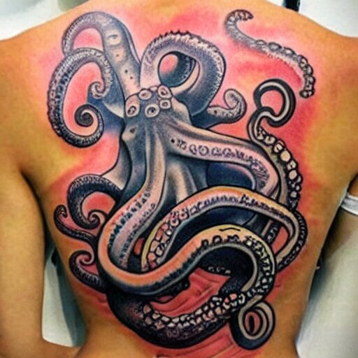 surreal octopus tattoo 