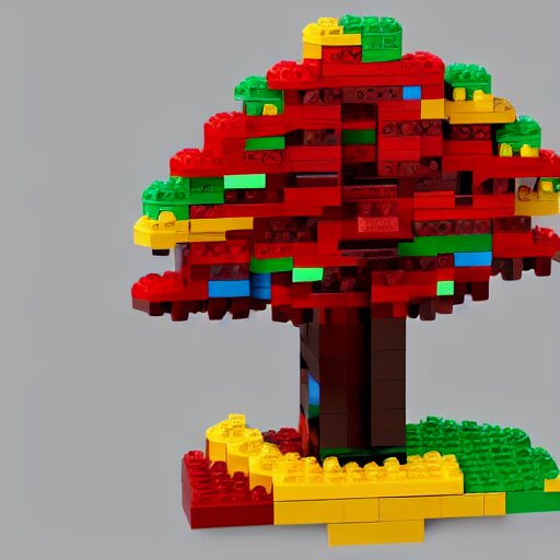 tree made out of lego toy, 3 d render 