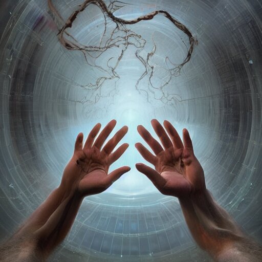 hyperrealistic mixed media high resolution image of complex potential flow around a hand reaching up and outward from the flow, teleportation, stunning 3d render inspired art by unreal engine and Greg Rutkowski, perfect symmetry, dim volumetric lighting, 8k octane beautifully detailed render, post-processing, extremely hyper-detailed, intricate, epic composition, highly detailed attributes, highly detailed atmosphere, cinematic lighting, masterpiece, trending on artstation, very very detailed, masterpiece, stunning,