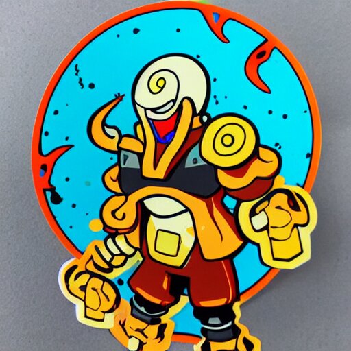 die cut sticker, gomu gomu no gatling, splatter paint 