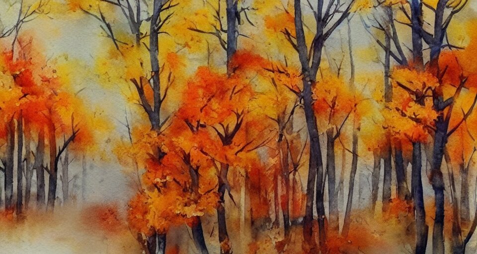 autumn watercolor by arti chauhan trending on artstation 