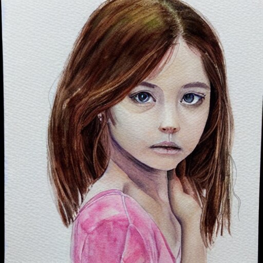 water color on paper, gemini girl portrait, highly detailed, artstation, masterpiece, award - winning, 