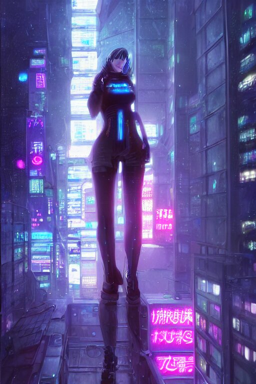 Lexica - anime cyberpunk girl