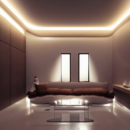 futuristic interior design architecture light, archviz