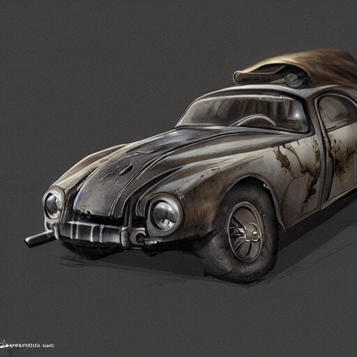 concept art of a car in the style of dishonored game 