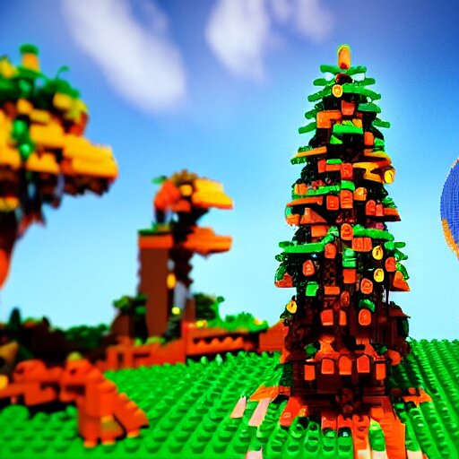 erdtree in a lego game. impressionistic, colorful, high quality, 8 k, arstation 