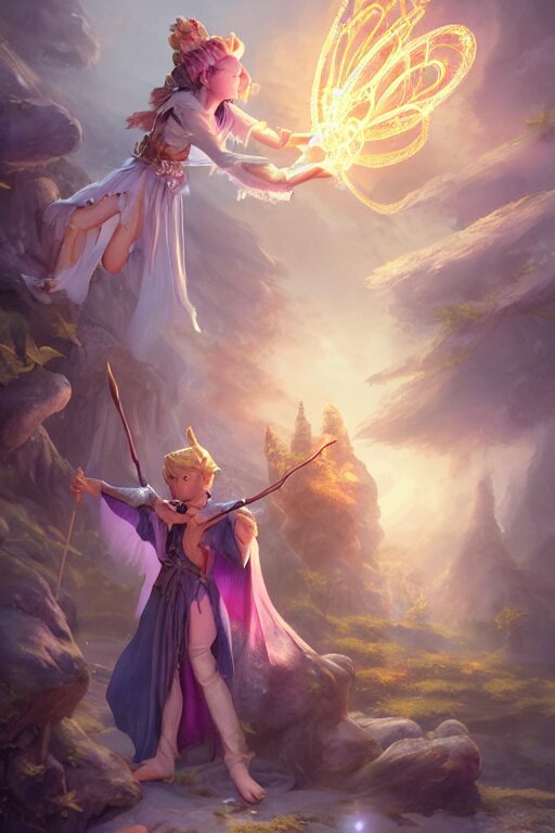 legendary fairy prince wizard cast a spell, highly detailed, d & d, fantasy, highly detailed, digital painting, trending on artstation, concept art, sharp focus, illustration, global illumination, ray tracing, realistic shaded, art by artgerm and greg rutkowski and fuji choko and viktoria gavrilenko and hoang lap 