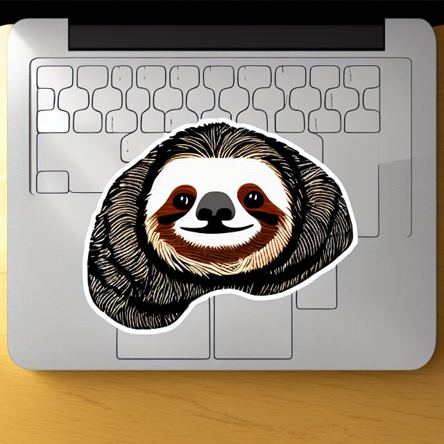 svg sticker art of a sloth 