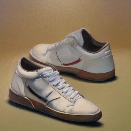 ultra realistic painting of sneakers, art by frank frazetta, 4 k, ultra realistic, highly detailed, epic lighting 