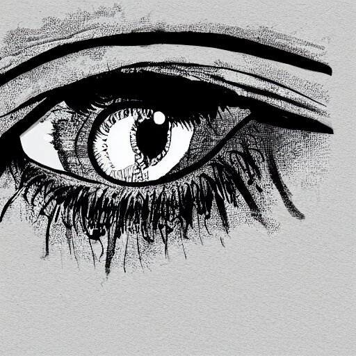 illustration of a girls eyes with tears in them 